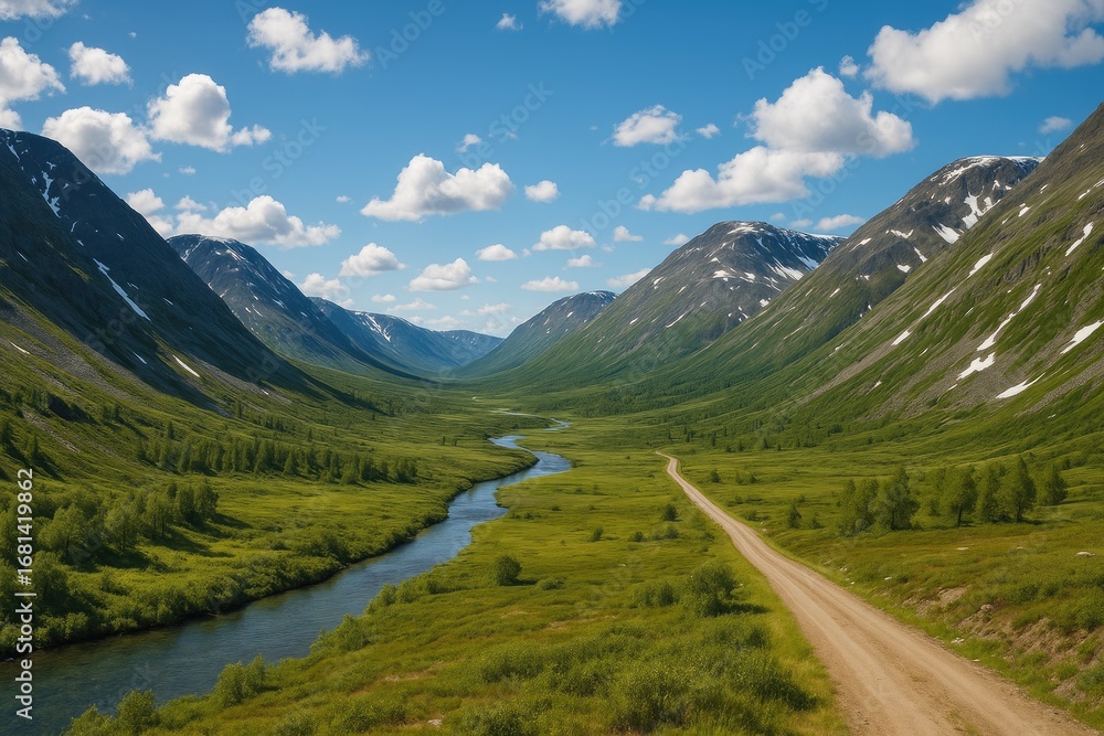 Obraz premium Discovering the Valley within the Ural Range