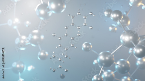 triiodothyronine molecular structure, 3d model molecule, thyroid hormone structural chemical formula view from a microscope