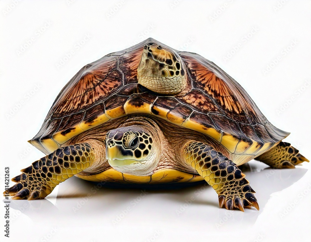 Fototapeta premium Hawksbill turtles isolated on white background. 