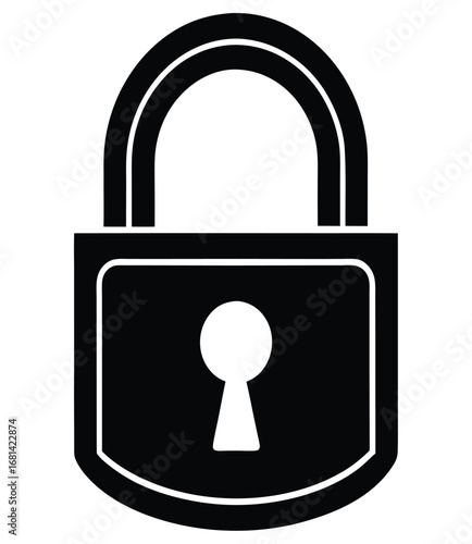 Modern transparent lock icon with glassy effect