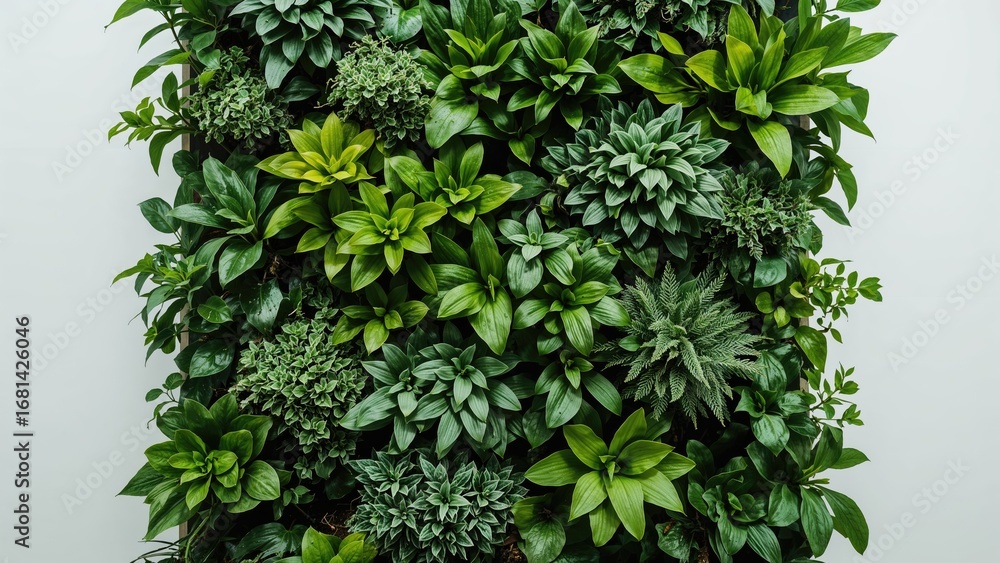 Naklejka premium Eco-friendly vertical planting with dense green foliage