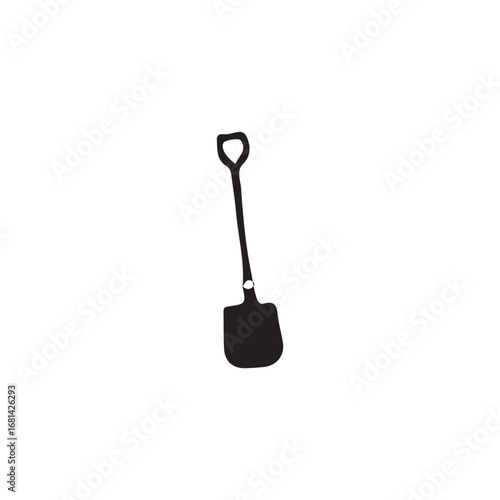 Isolated Shovel Silhouette Illustration