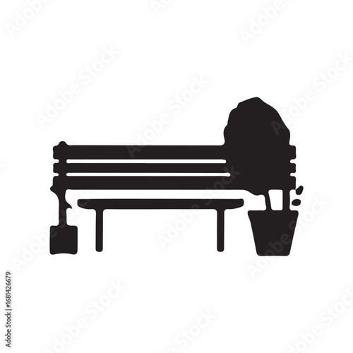 Park Bench Silhouette Illustration