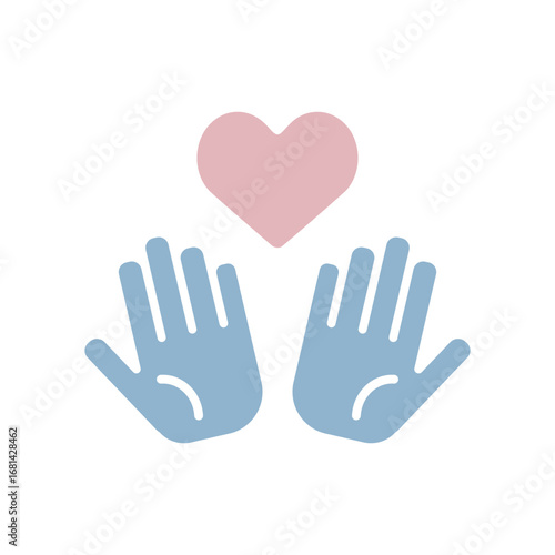 Wallpaper Mural 手とハートのアイコンイラスト Torontodigital.ca