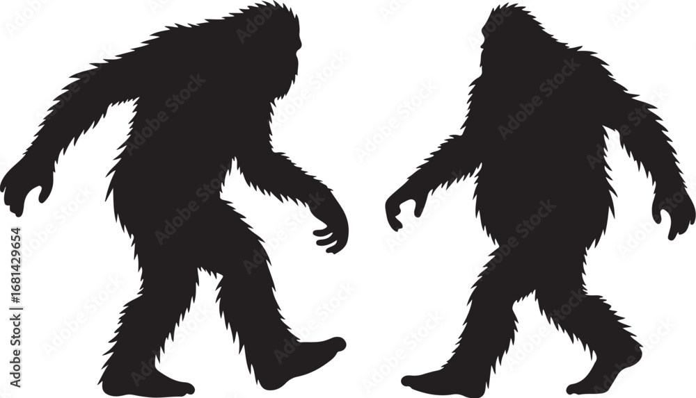 Fototapeta premium Legendary creature forest silhouette art