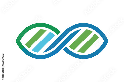Abstract DNA strand or helix logo design concept representing biology and medicine