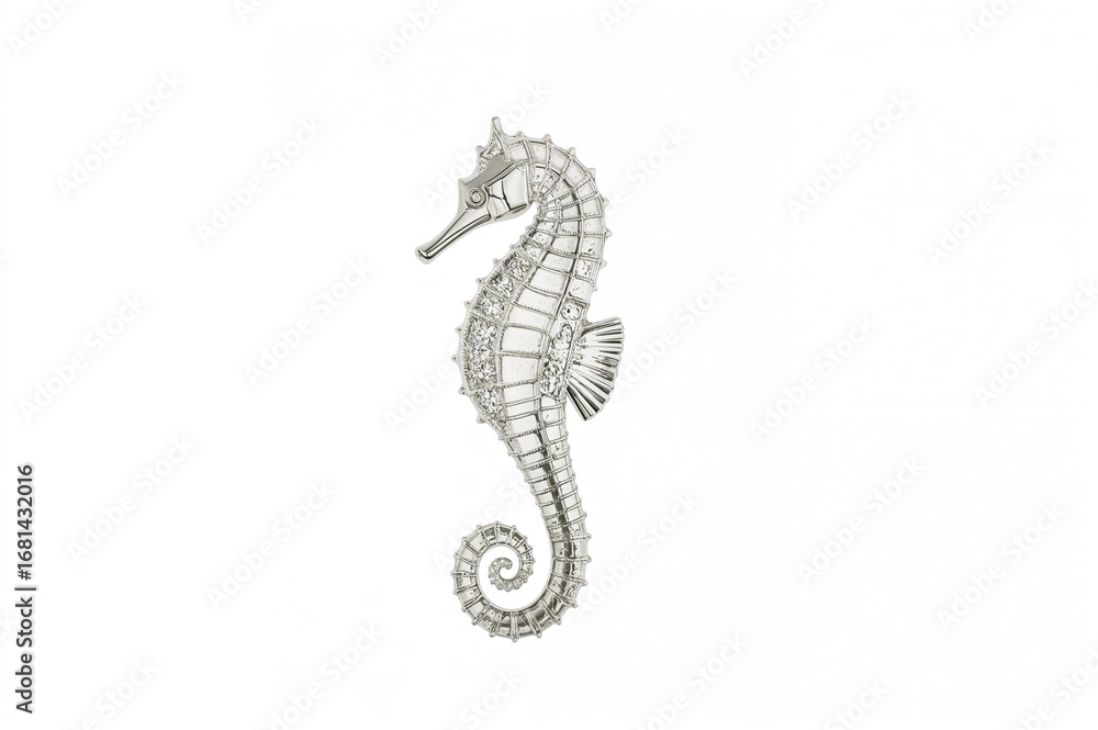 Fototapeta premium A seahorse sculpture isolated on a white backdrop
