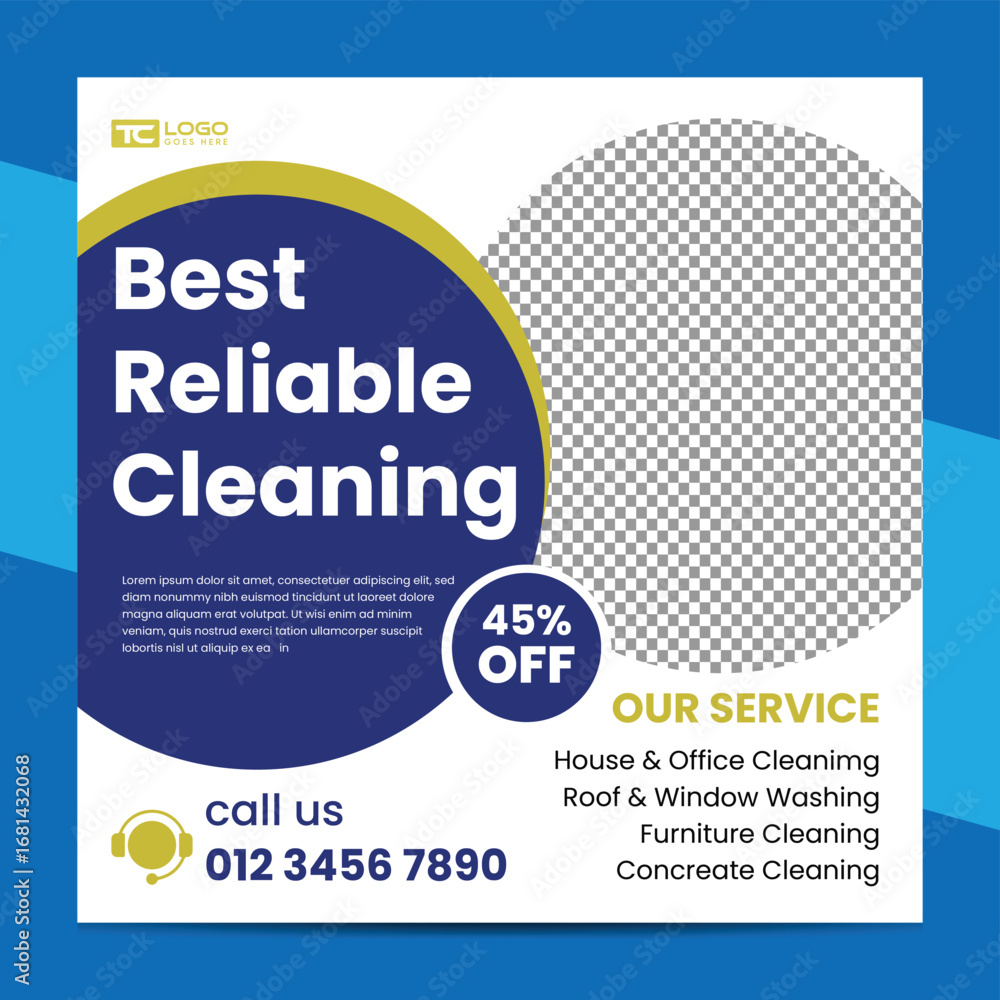 Obraz premium cleaning service flyer design, Flyer poster design for cleaning service, Vector flyer template design in A4 size. house cleaning flier, home service template, pool, roof cleaning poster template