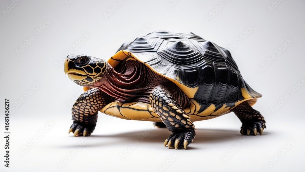 Obraz premium Simple white background featuring turtle and tortoise images