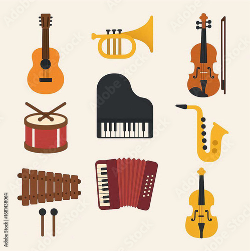 vector set of musical instruments