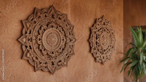 Wallpaper Mural Wall-adorned wooden sculptures with intricate designs Torontodigital.ca