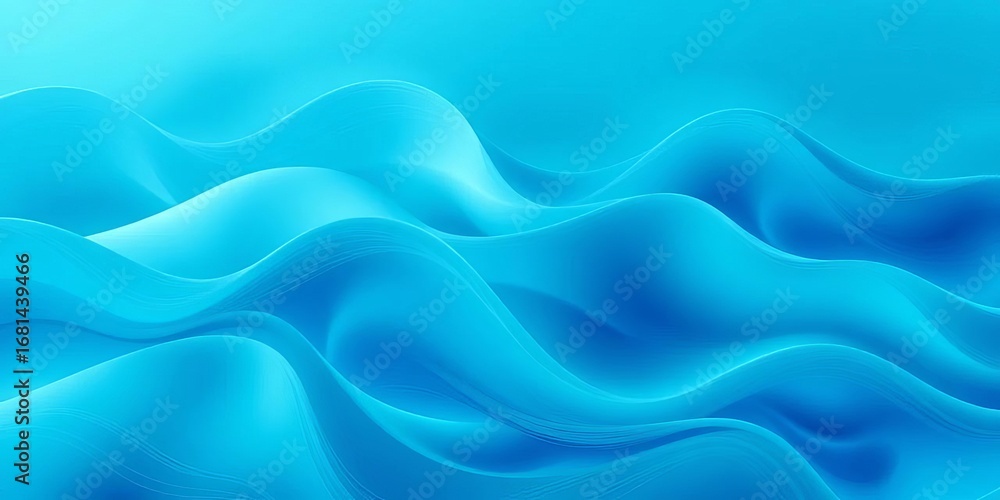 Obraz premium Subtle teal and blue wave pattern, abstract digital art, geometric, aqua
