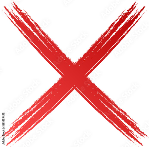 Red Cross Symbol Brush Stroke Isolated on Transparent Background