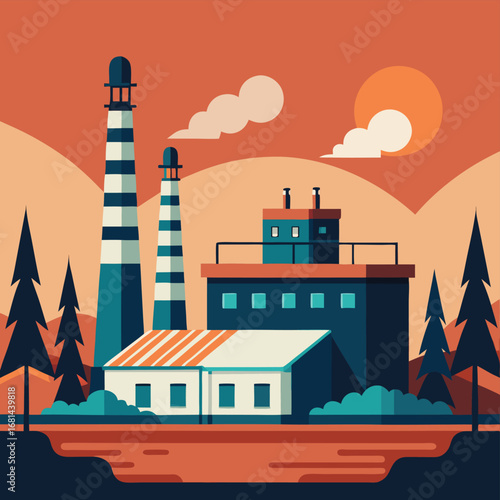 illustration of a factory