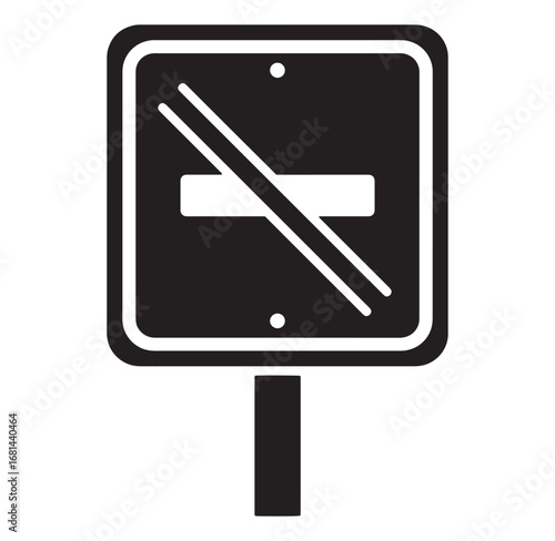 No entry road sign depicting prohibition and restriction for traffic and vehicles