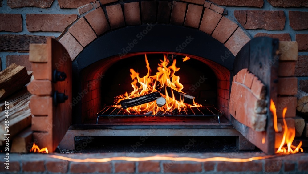 Obraz premium Perfectly heated wood oven ready for dough placement