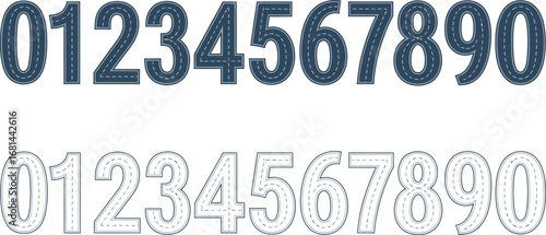 Road numbers font vector set zero to nine design illustration vector