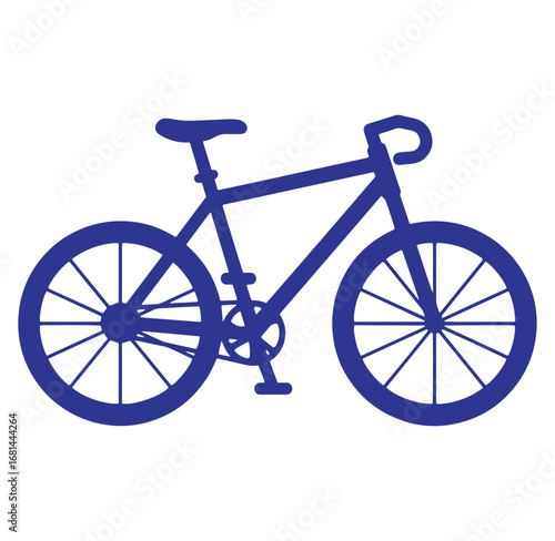 Vector illustration of a simple blue bicycle isolated on a white background