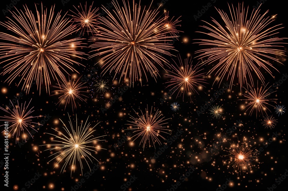 Naklejka premium Celebration of the New Year with Fireworks Display