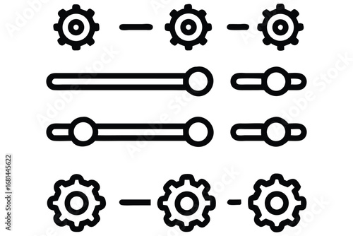 Flat Circular Settings Icon Vector