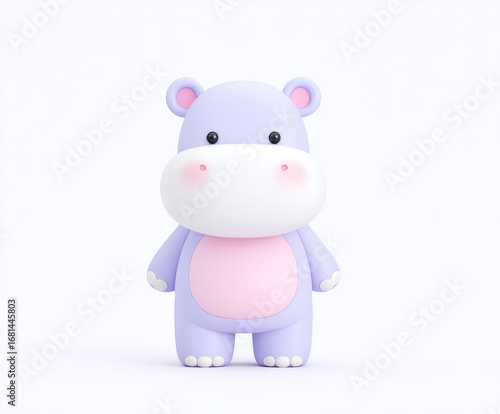 A purple cartoon hippopotamus