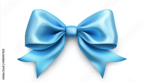 Stunning Blue Ribbon Adorning A White Background, Perfect For Adding A Touch Of Elegance And Beauty To Any Setting.