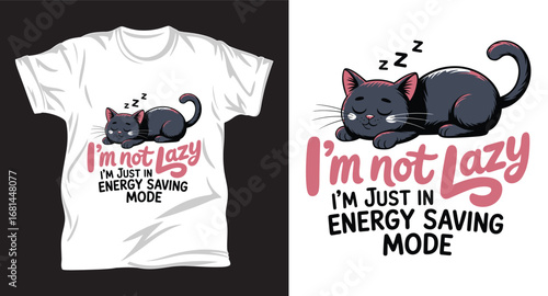 Cat graphic vector T shirt design print.