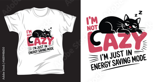 Cat graphic vector T shirt design print.