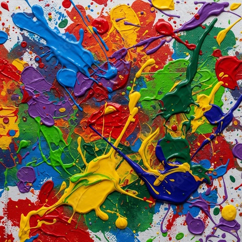 Farbexplosion.Bunte Farbklekse auf weissem Hintergrund