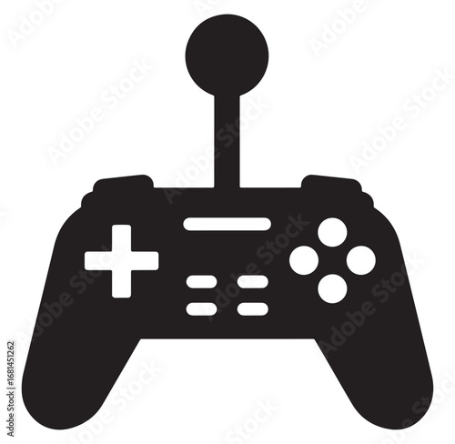 Simple vector icon depicting a classic video game controller joystick design