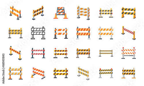 Construction and Building Icons Set – Architecture Tools, Engineering Equipment, Construction Site, Crane, Safety Helmet, Concrete Mixer, Bulldozer, Power Drill, Saw, Hammer, Ruler, Paint Roller, Wood