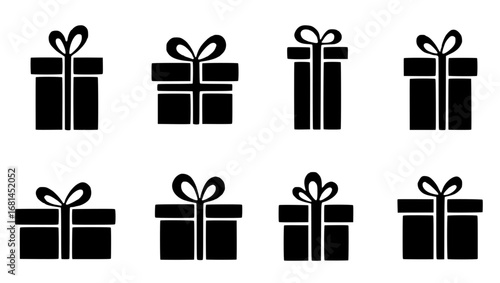 A collection of meticulously designed gift boxes, each elegantly adorned with a charming bow, symbolizes the excitement of giving and receiving presents for any special event.