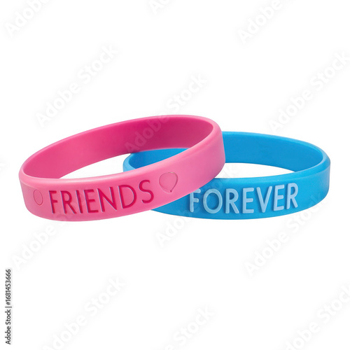 Pink and blue friendship bracelets isolated on transparent background transparent background