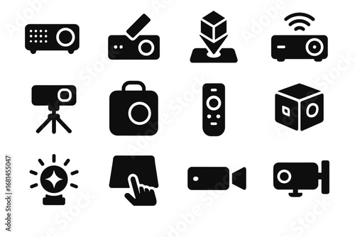 Touch control lens nano icon holographic projection projector vector beamer