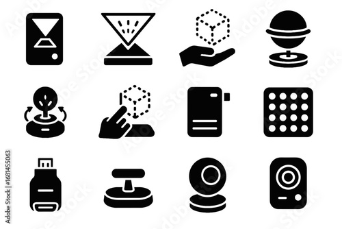 Holographic orb docking projector vector device hdmi hologram icon portable icons display