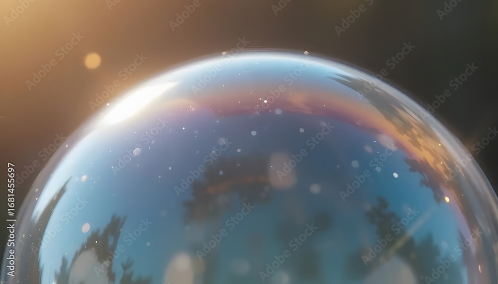 Fototapeta premium Transparent soap bubble in natural light