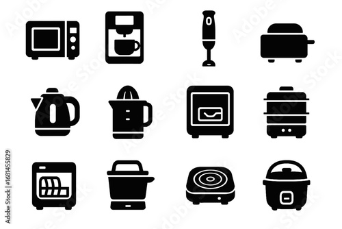 Compact oven maker blender icon kitchen pocket vector nano rice kettle toaster