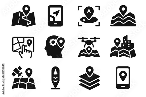 Map layer path overlay drone vector ai terrain icon mapping smart icons