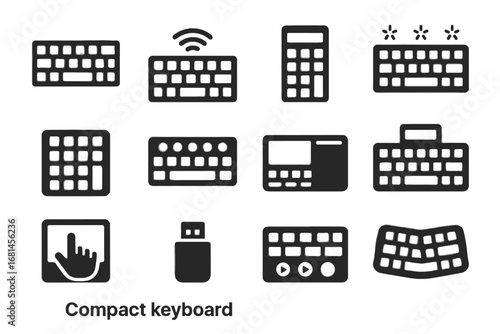 Numeric keys icon compact display buttons shortcut usb vector keyboard digital macro
