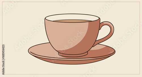 Cup & Saucer Sitting on Table