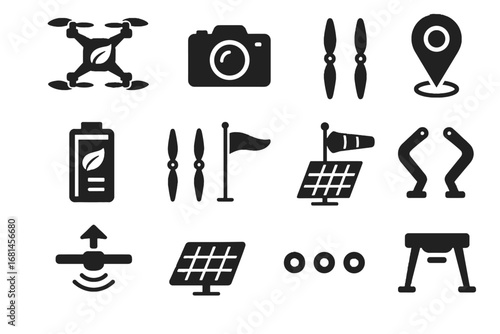 Arms wind altitude icon gps vector drone camera eco lights battery