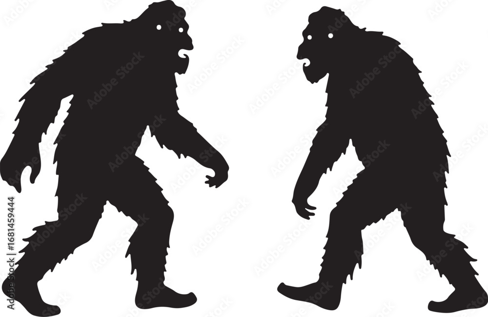 Fototapeta premium Legendary creature forest silhouette art