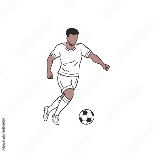 Soccer, football player man icon hand draw ai generated 