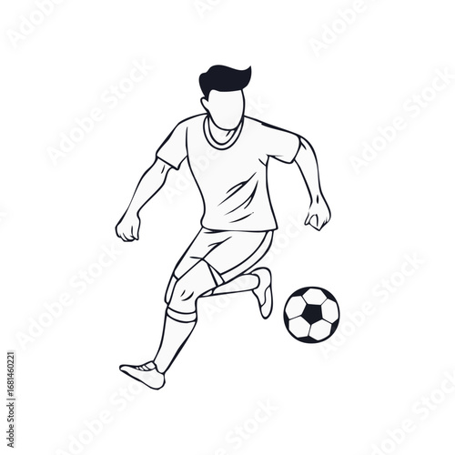 Soccer, football player man icon hand draw ai generated 