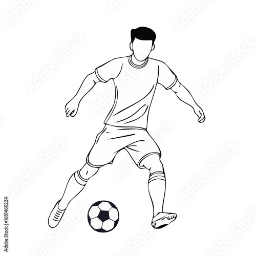 Soccer, football player man icon hand draw ai generated 