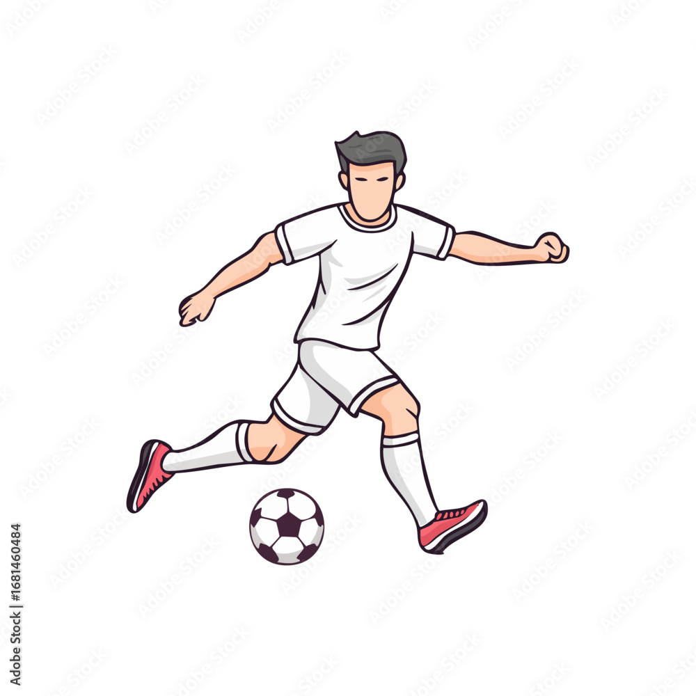 Obraz premium Soccer, football player man icon hand draw ai generated 