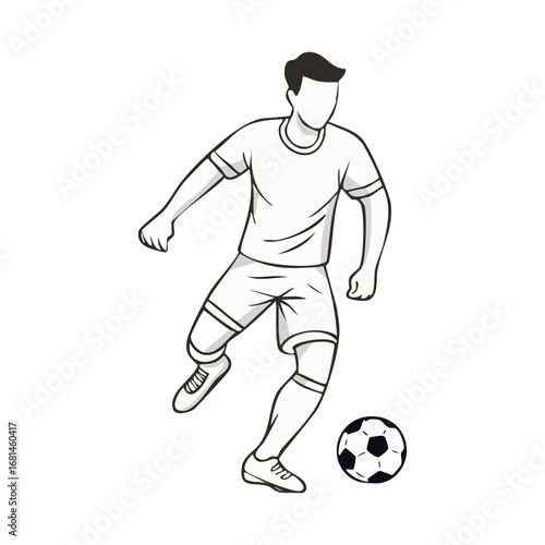 Soccer, football player man icon hand draw ai generated 