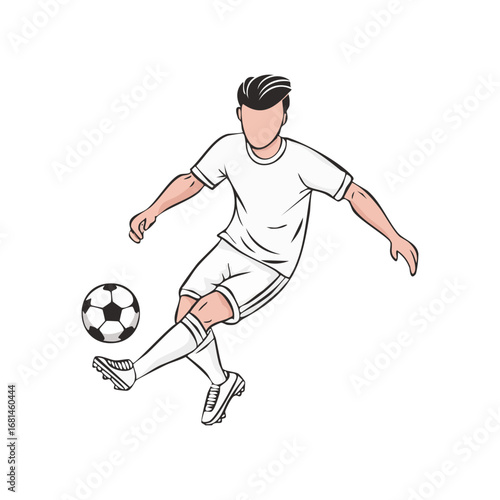 Soccer, football player man icon hand draw ai generated 