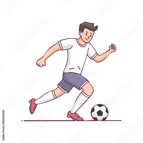Soccer, football player man icon hand draw ai generated 