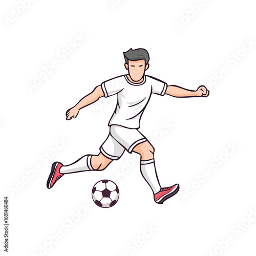 Soccer, football player man icon hand draw ai generated 